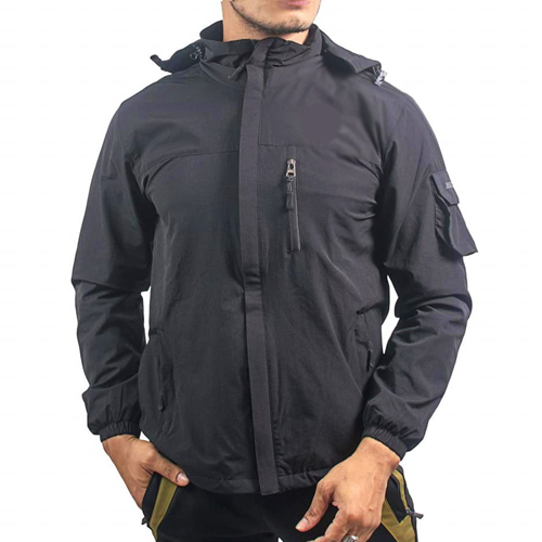 Men's Stylish  Hooded Jacket- Water Resistant, Wind Proof-Black